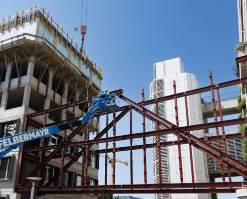 AKH Wien Bauarbeiten Verbindungsbrücke Forschungszentrum