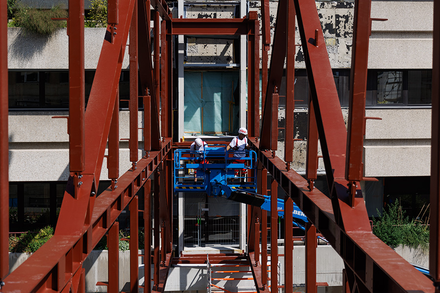 AKH Wien Bauarbeiten Verbindungsbrücke Forschungszentrum